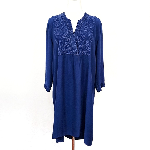 NWT Johnny Was Calme Hi-Lo Weekend Tunic Dress Small Indigo Blue - Picture 2 of 10